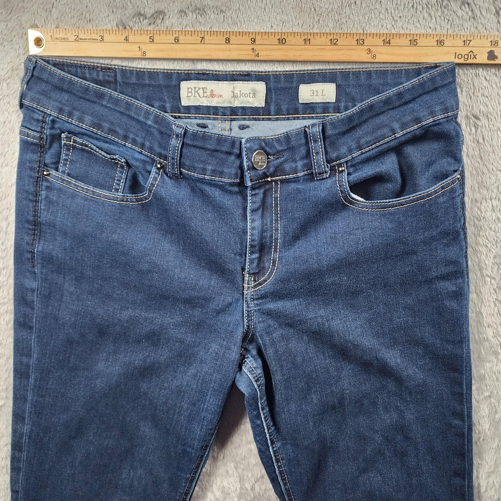 BKE Dakota Jeans Mens 31x34 (FIts 33x32) Medium Wash Blue Straight Leg Stretch - Picture 9 of 14